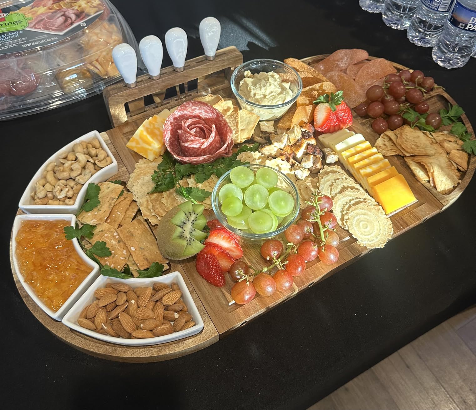 Elite Snacker Large Charcuterie Board Set, Acacia Wood, Premium Finish customer photo 2