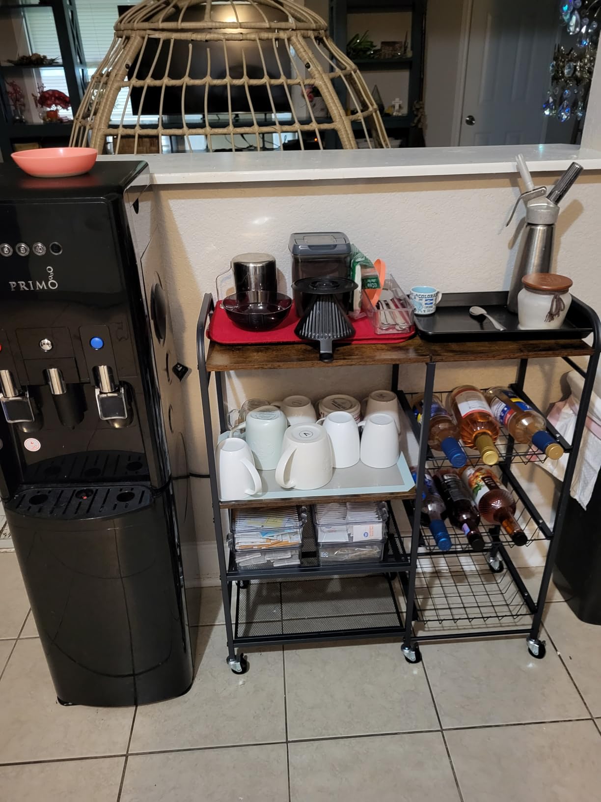 HapiRm Rolling Kitchen Microwave Cart - 4 Tier Microwave Table Stand with Pull-Out Baskets, Coffee Bar Baker's Rack with Wheels Rolling Storage Cart Organizer Shelf for Living Room Office, Balcony customer photo 2