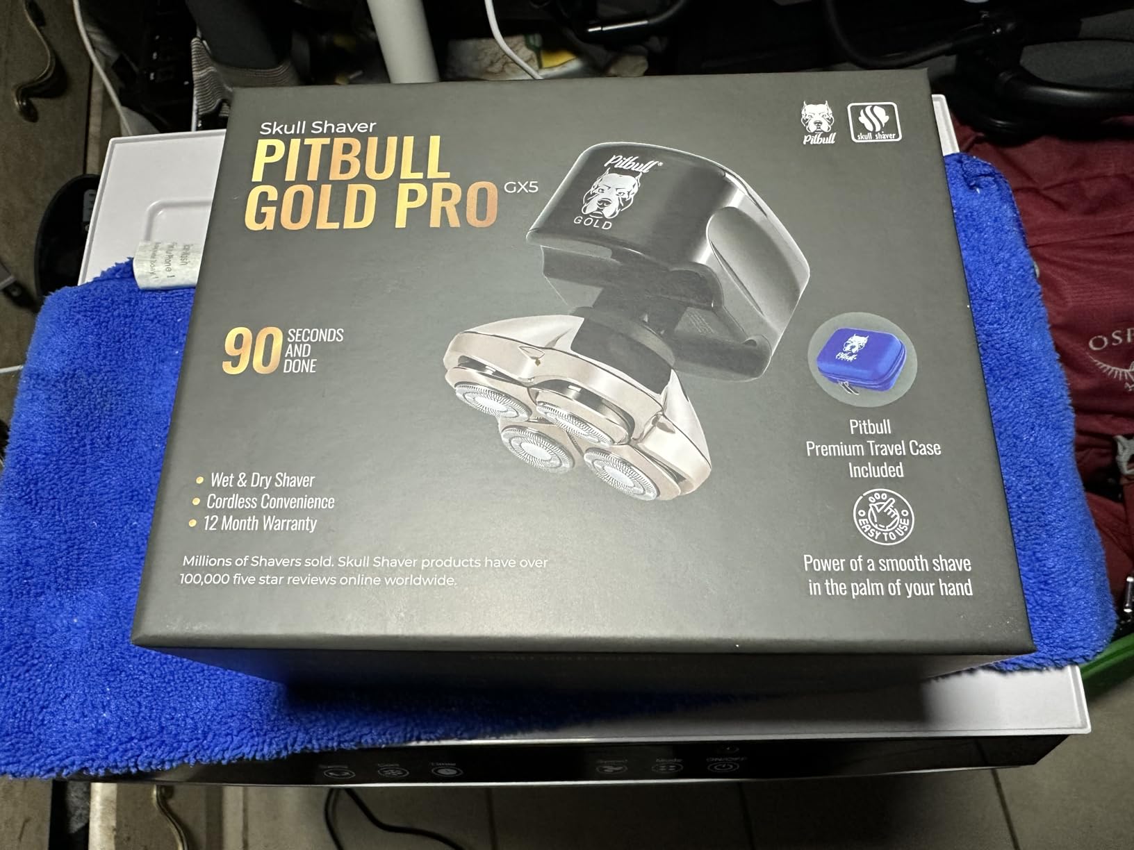 Skull Shaver Pitbull Gold PRO GX5 — Head & Face Shaver for Bald Men | Cordless Wet/Dry Rotary Razor customer photo 2