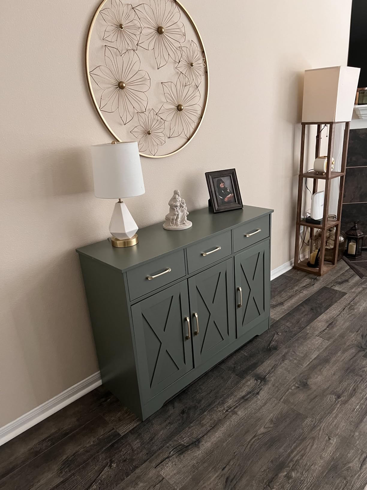 HOSTACK Kitchen Buffet Cabinet with Storage, Sideboard Coffee Bar, Black customer photo 2