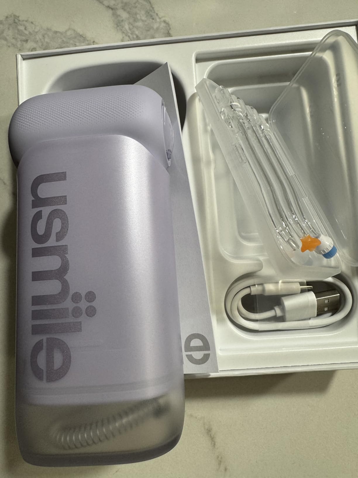 usmile C10 Portable Water Flosser for Travel, 95-Day Battery, IPX7, Blue | 180ml Tank, 4 Modes, 360° Nozzle, Cordless Oral Irrigator for Braces, Implants & Sensitive Teeth, Teeth Cleaner customer photo 2