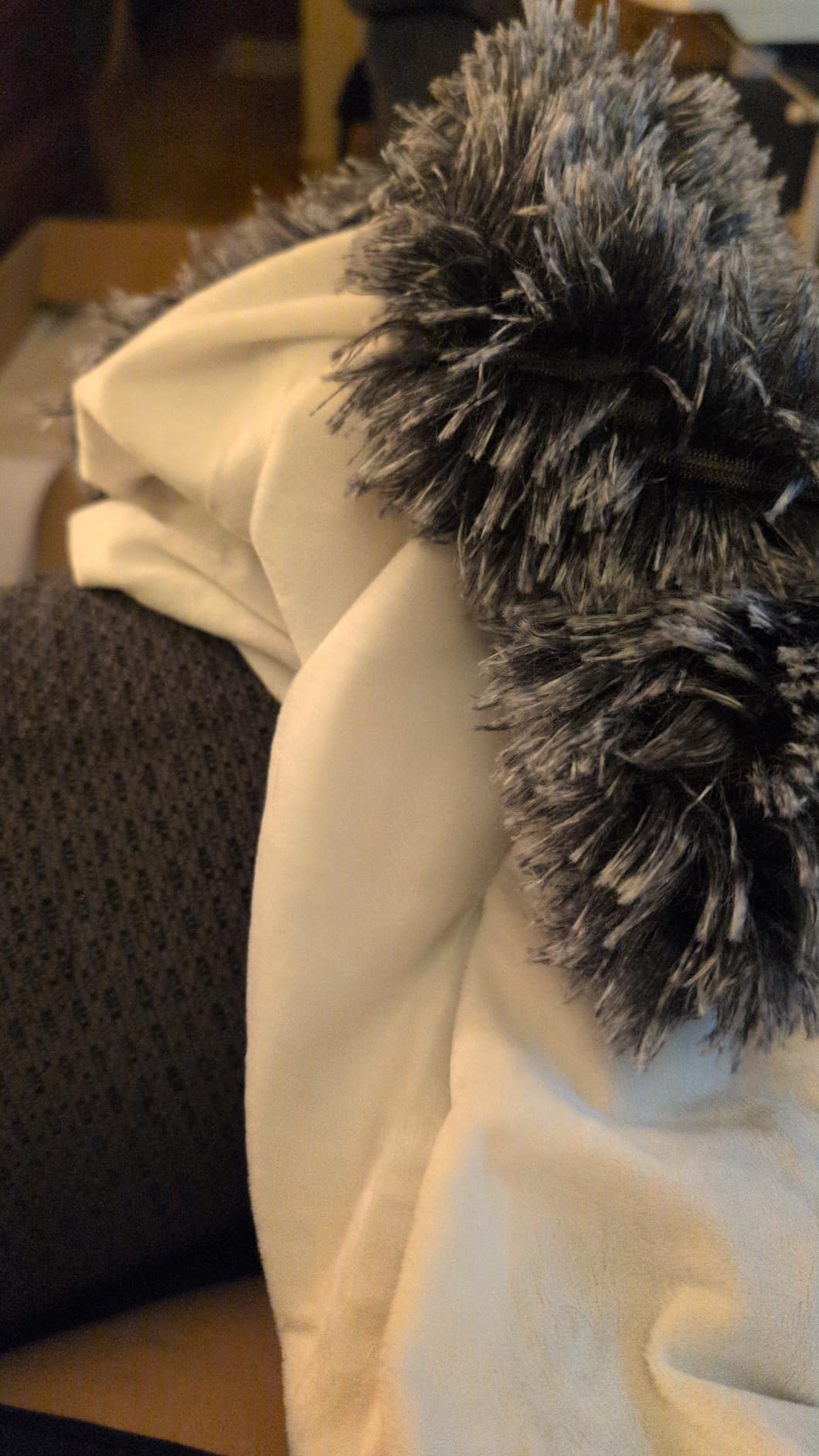 Luxurious Shaggy Throw Blanket, Faux Fur Furry Fuzzy Blanket, Long Pile Plush, Soft Fluffy Texture for Couch, Bed, Living Room Decor(63x79 Inches,Khaki) customer photo 2