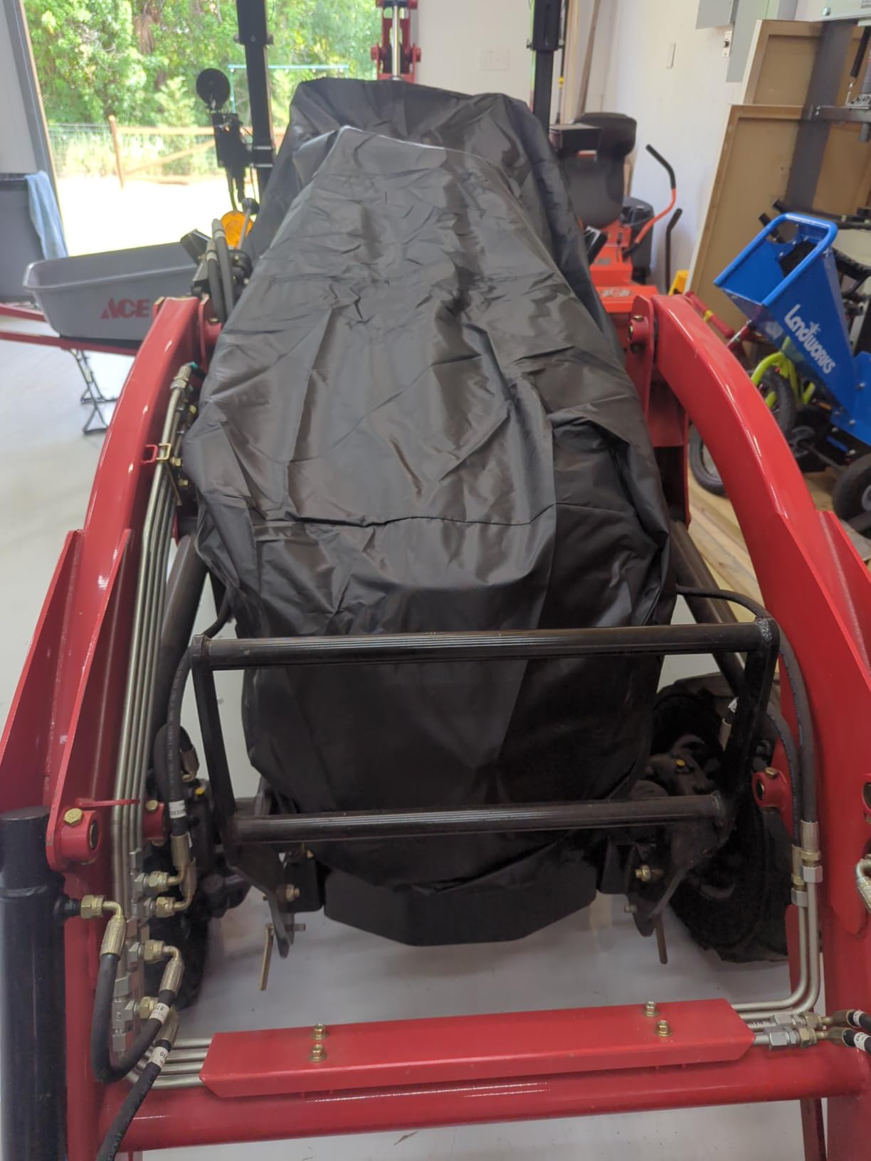STARTWO Full Tractor Cover Waterproof Heavy Duty, Universal Fits Most Compact Utility Tractors, UV Protection, Dustproof, with Air Vents & Reflective Strips,149 L x 76 W x 86 H in customer photo 1