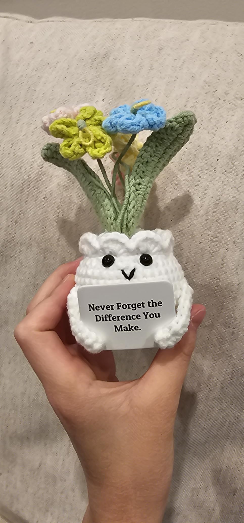 Forget-Me-Not Crochet Flower Potted Plant Gift customer photo 2