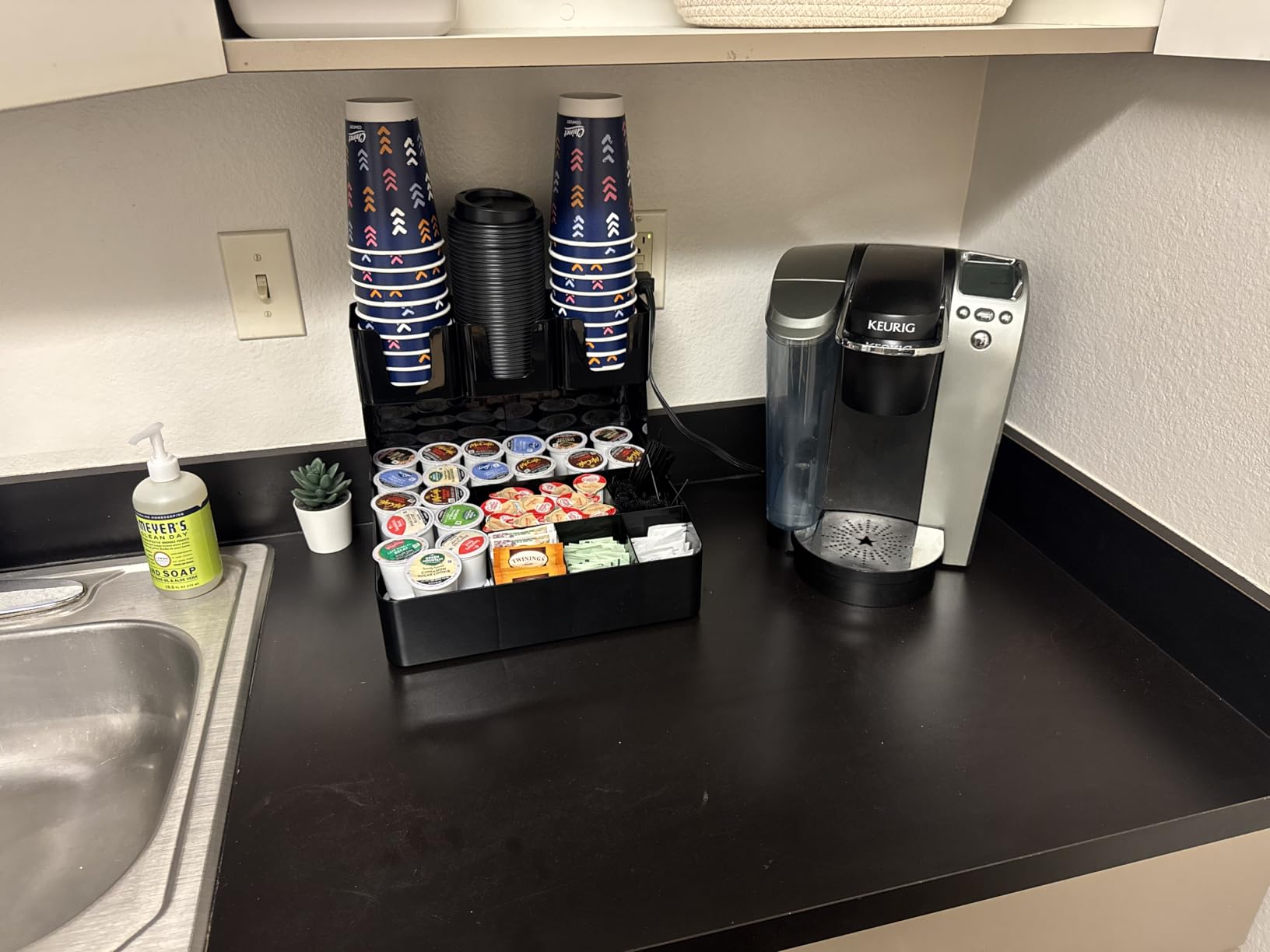 Lifewit 2-tier Coffee Station Organizer, 10 Compartments, Black, Plastic customer photo 2