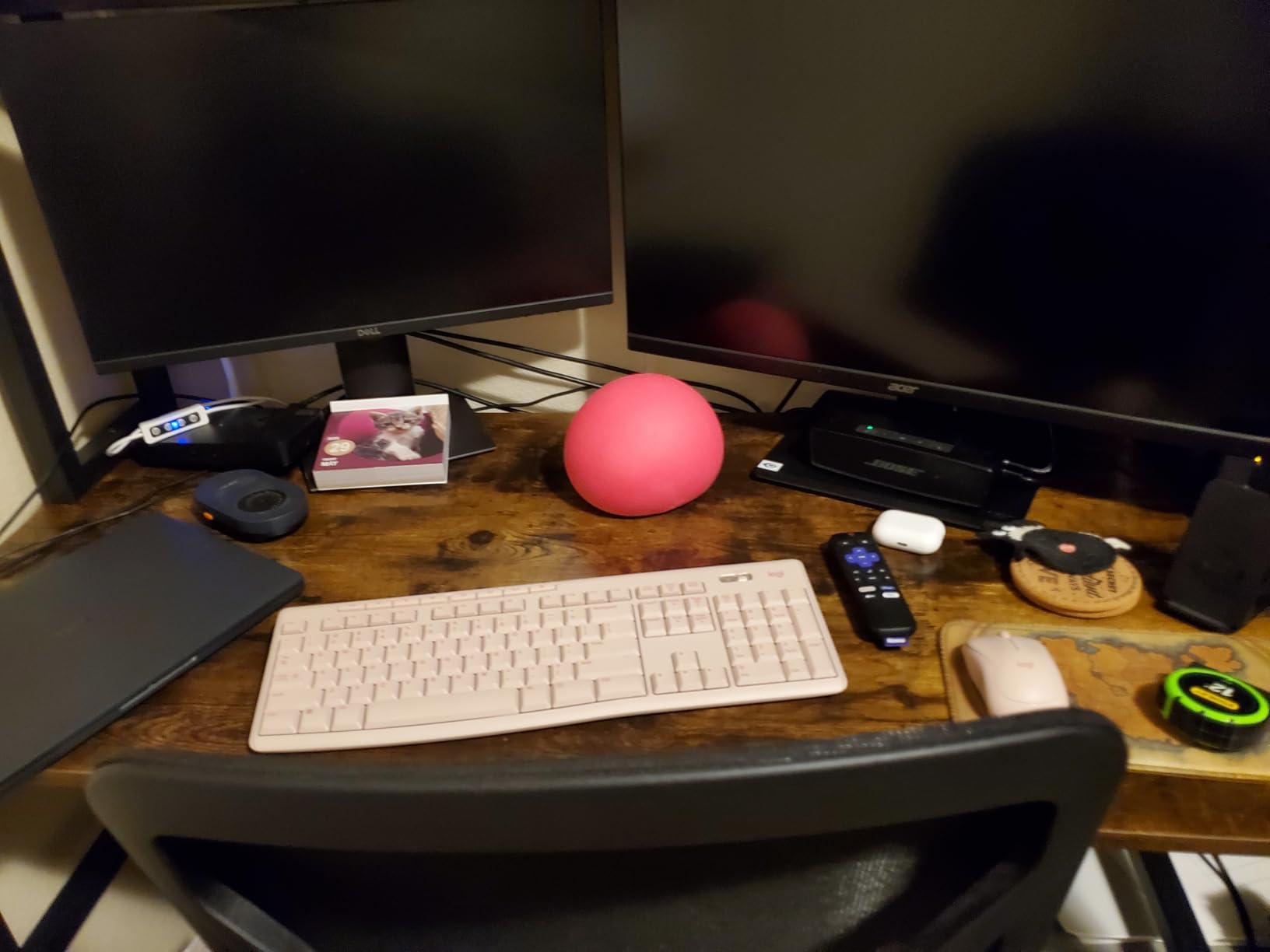 Aquzee Pink Desk with Shelves, Computer Desk with Hutch, 55 Inch customer photo 1