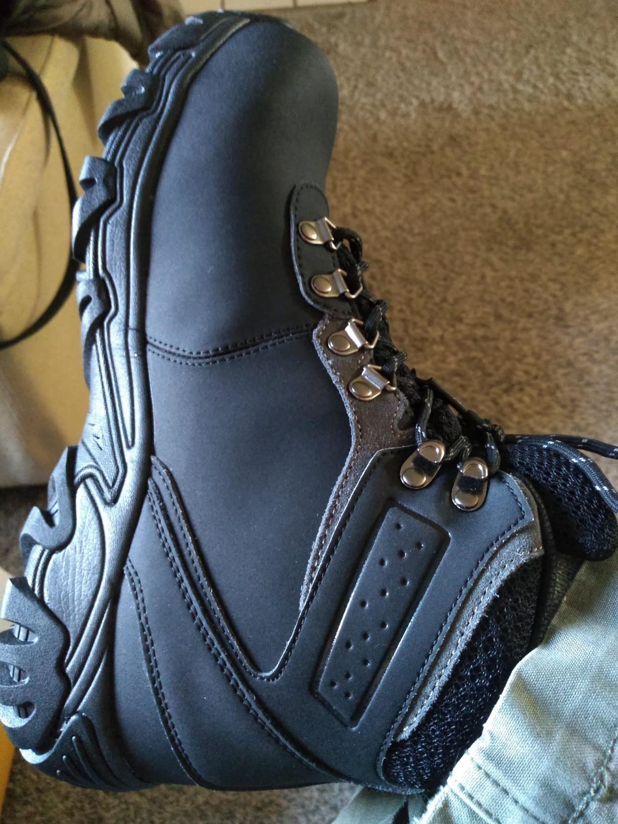 LARNMERN Steel Toe Boots Men Comfortable Work Safety Shoes Hiking Sneakers customer photo 2