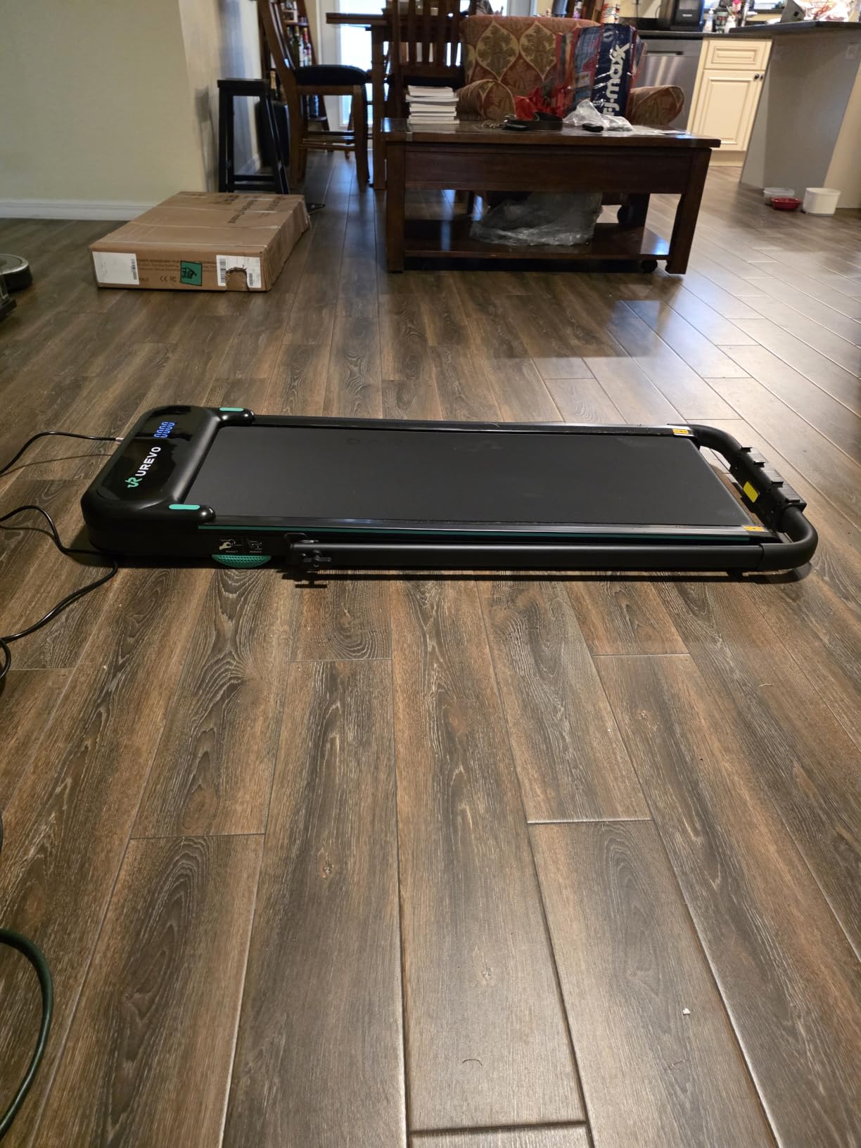 UREVO Strol 2E Smart 2-in-1 Folding Treadmill, Compact Walking Pad with Safety Handle, Plug and Play, Standing Desk Treadmill with Dual LED Display, Smart APP, Walking or Running for Home customer photo 2