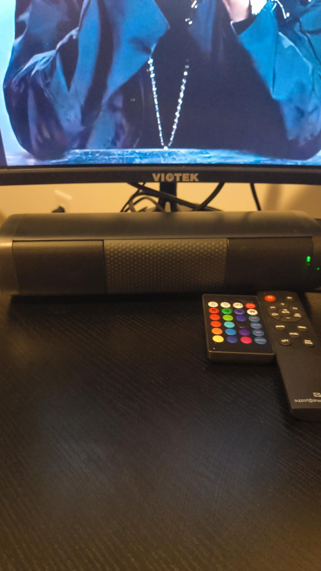 Saiyin 11.7-inch Sound Bar, Small Size & Big Power, Powered by AC Adapter | Soundbar with Bluetooth 5.3/Optical/Auxiliary Inputs, 48W Peak Power, Compact Sound Bar for Smart TV, PC, Gaming customer photo 1