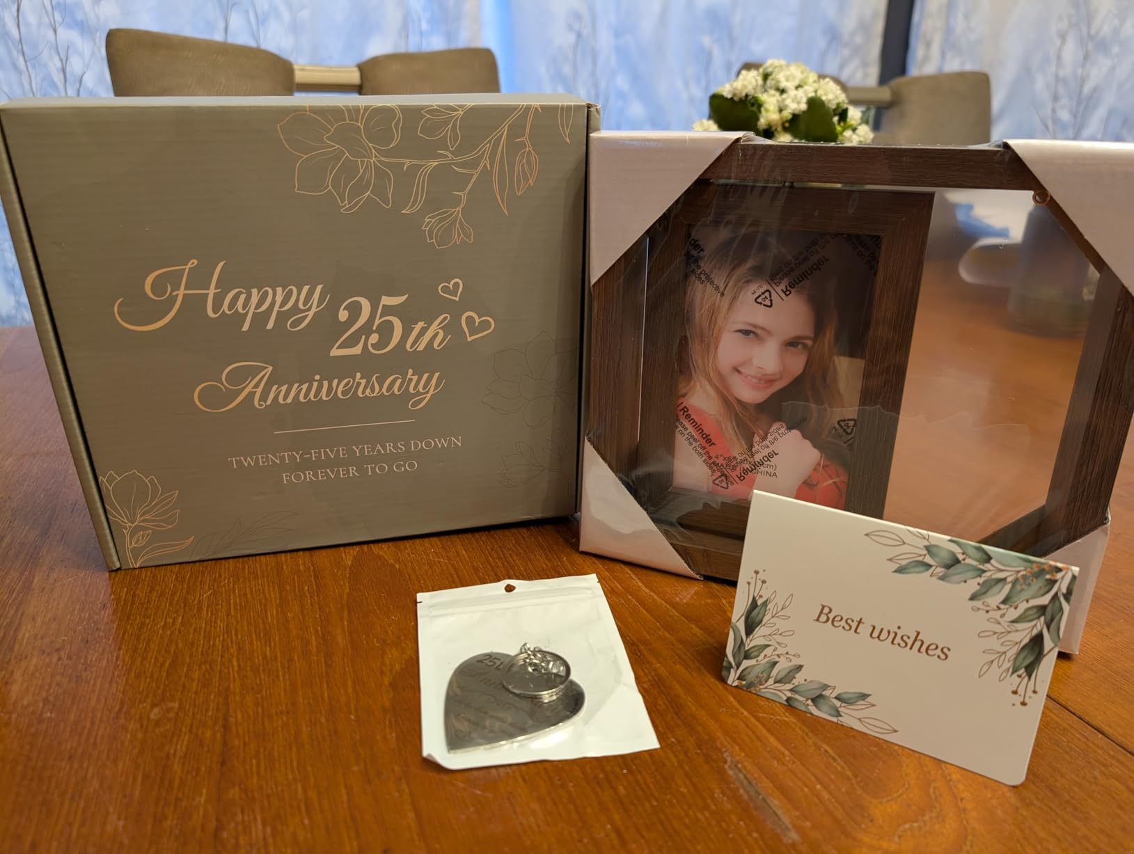 HELORAY 25th Wedding Anniversary Picture Frame Gifts for Couple Unique 25 Silver Anniversary Presents 25 Year Anniversary Decorations Gifts for Husband Wife Friends Parents Her Him customer photo 1