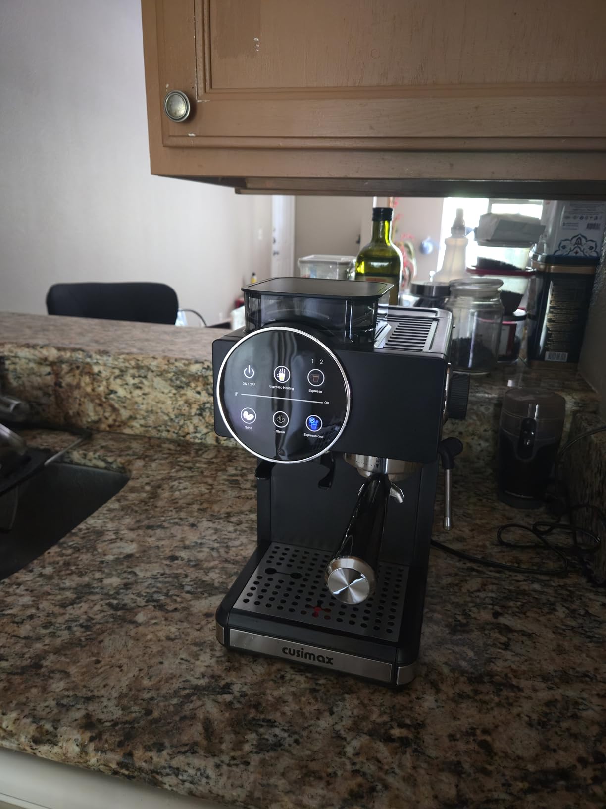 Espresso Machine with Grinder, 20 Bar Professional Expresso Coffee Machines with Milk Frother Steam Wand, Espresso Maker with 60oz Removable Water Tank, Cappuccino & Latte Machine for Home (Dark-Pro) customer photo 1