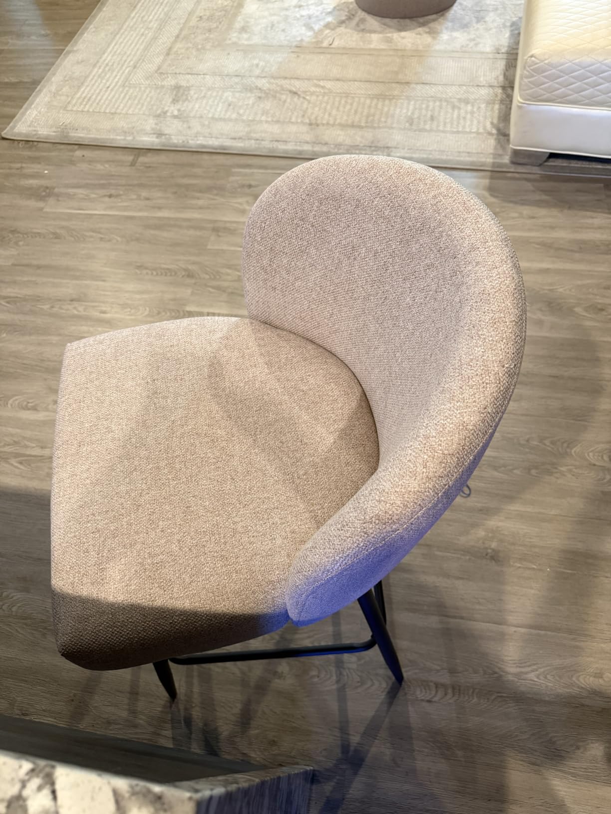 Counter Height Bar Stools Set of 2, 360° Swivel Upholstered Barstools with Backs and Metal Legs, 26