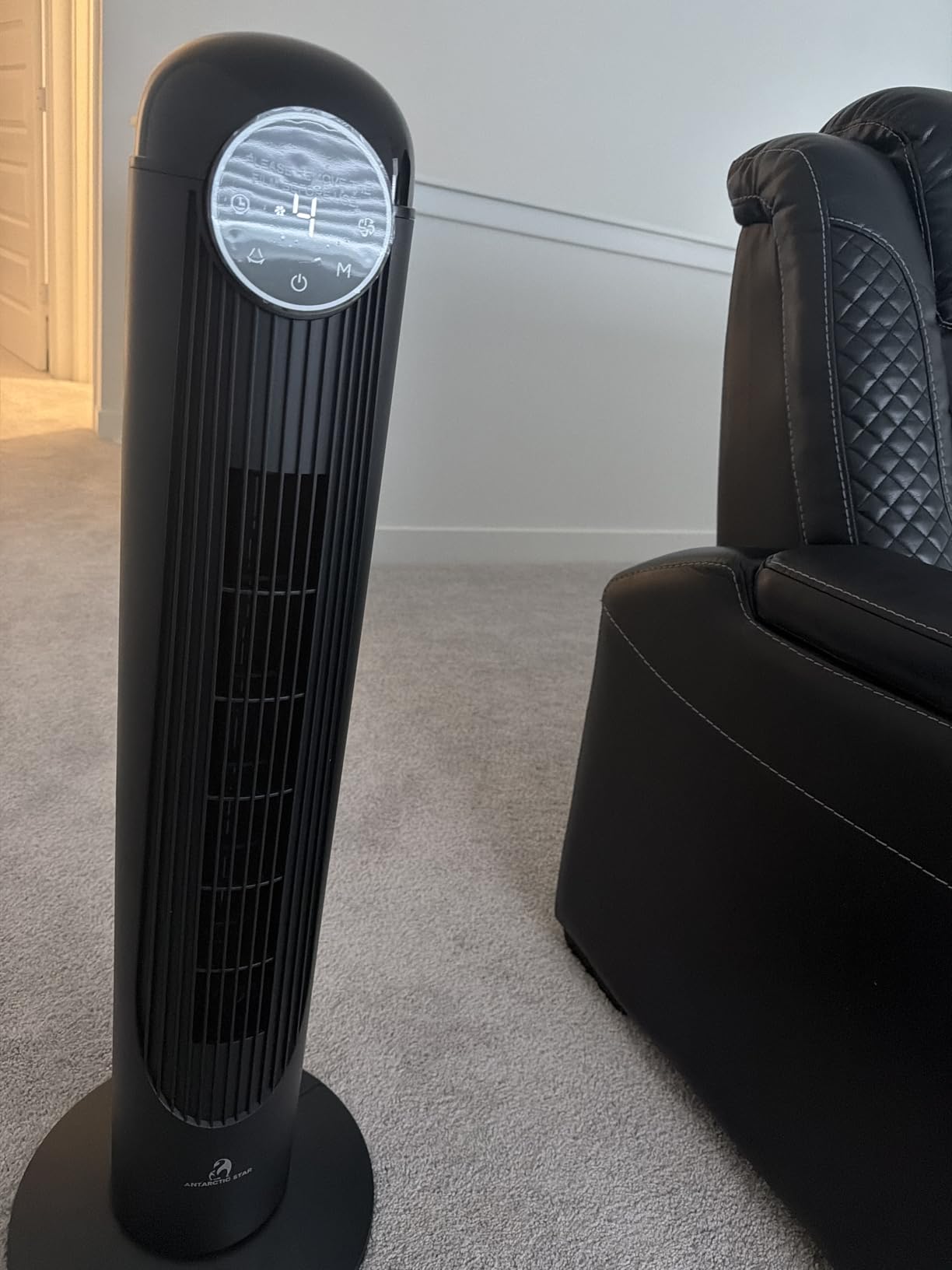 Antarctic Star T42 Tower Fan-42 Inch, Bladeless Oscillating Fan with Remote, 6 Speeds & 4 Modes, LED Display, 9H Timer, Quiet Floor Standing Fan for Bedroom Living Room Office, Black customer photo 2