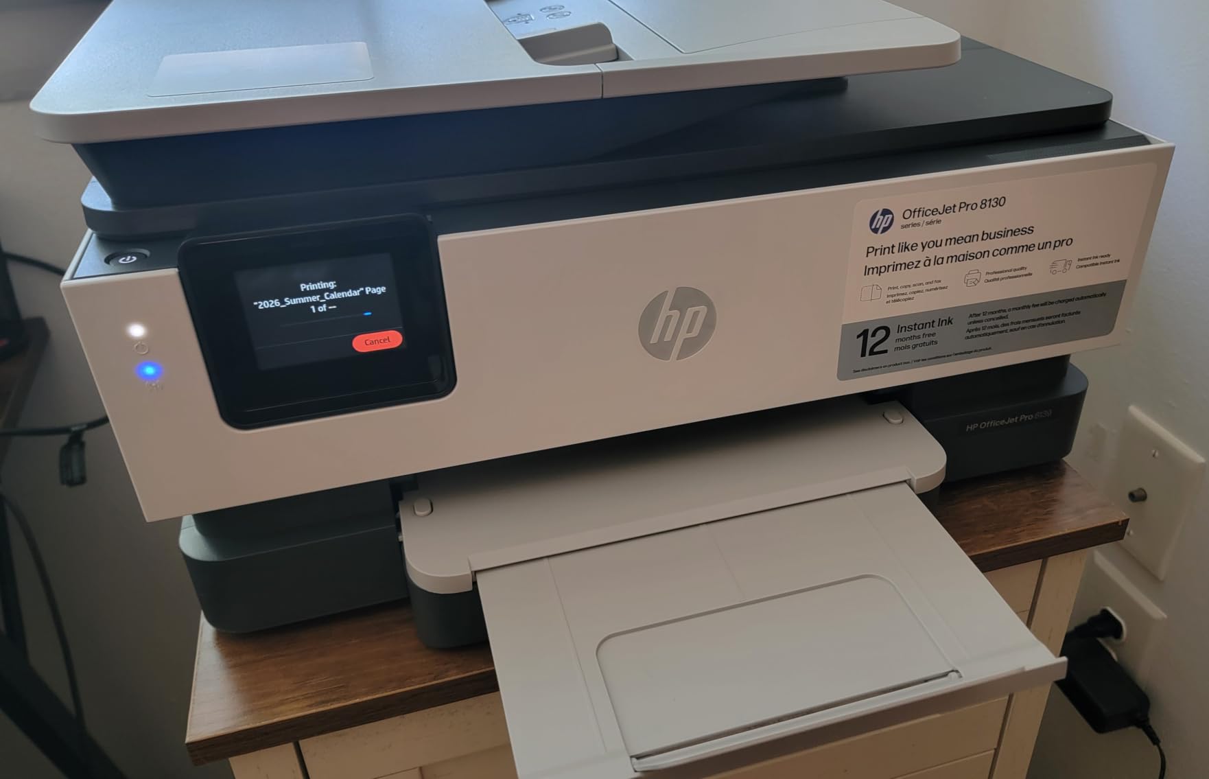 HP OfficeJet Pro 8139 Wireless All-in-One Color Inkjet Printer, Print, Scan, Copy, Fax, ADF, Duplex Printing Best-for-Home-Office, 1 Year Trial of Instant Ink Included, AI-Capable (C2VK3A) customer photo 2
