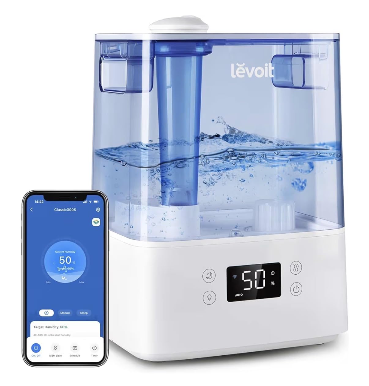 Levoit Humidifiers for Bedroom Large Room, 6.2L Tank, Smart App, Quiet 26dB customer photo 2