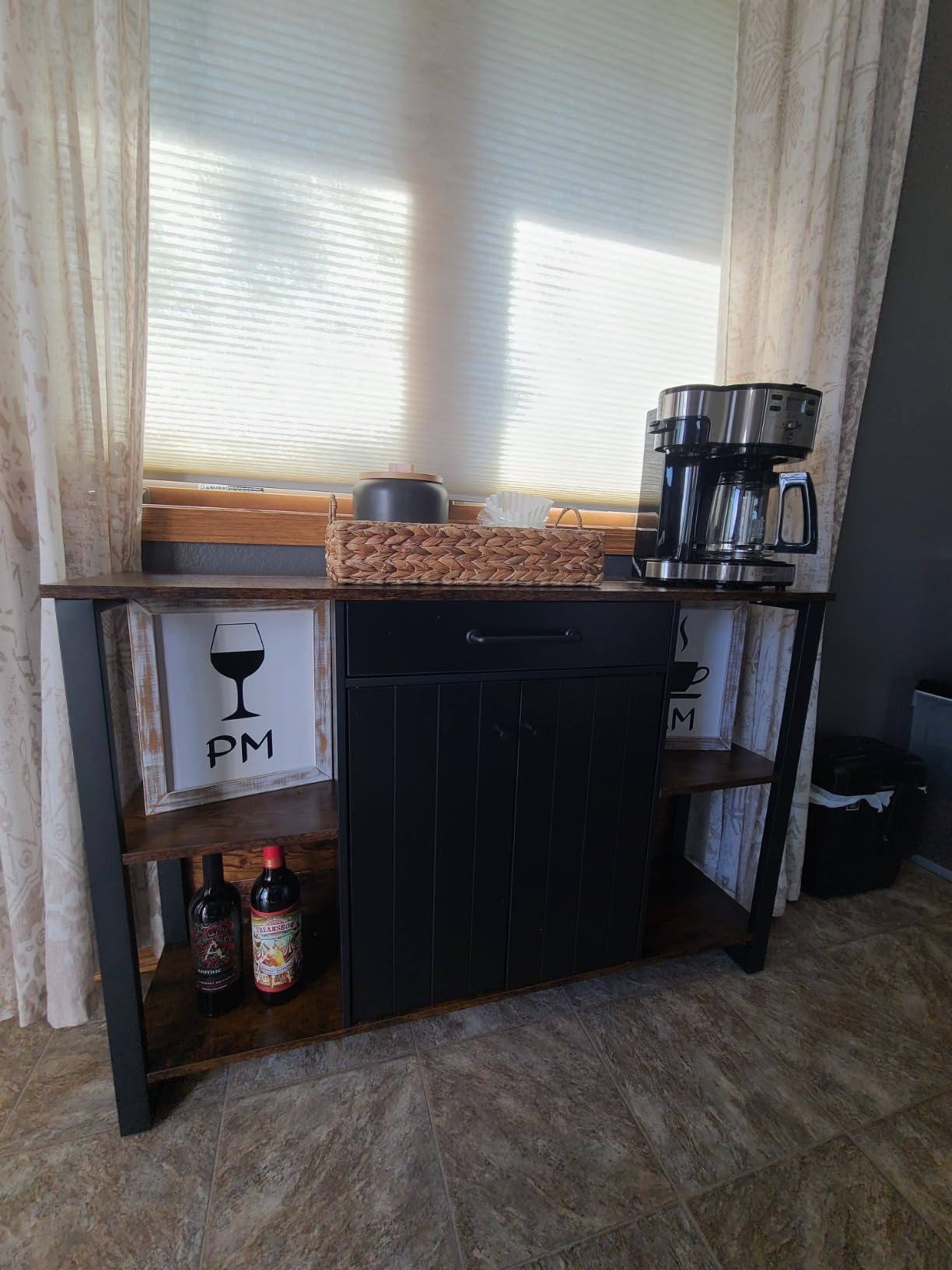 VASAGLE Buffet Cabinet, Sideboard, 4 Doors, 55.1 x 15.8 x 31.5 Inches customer photo 1