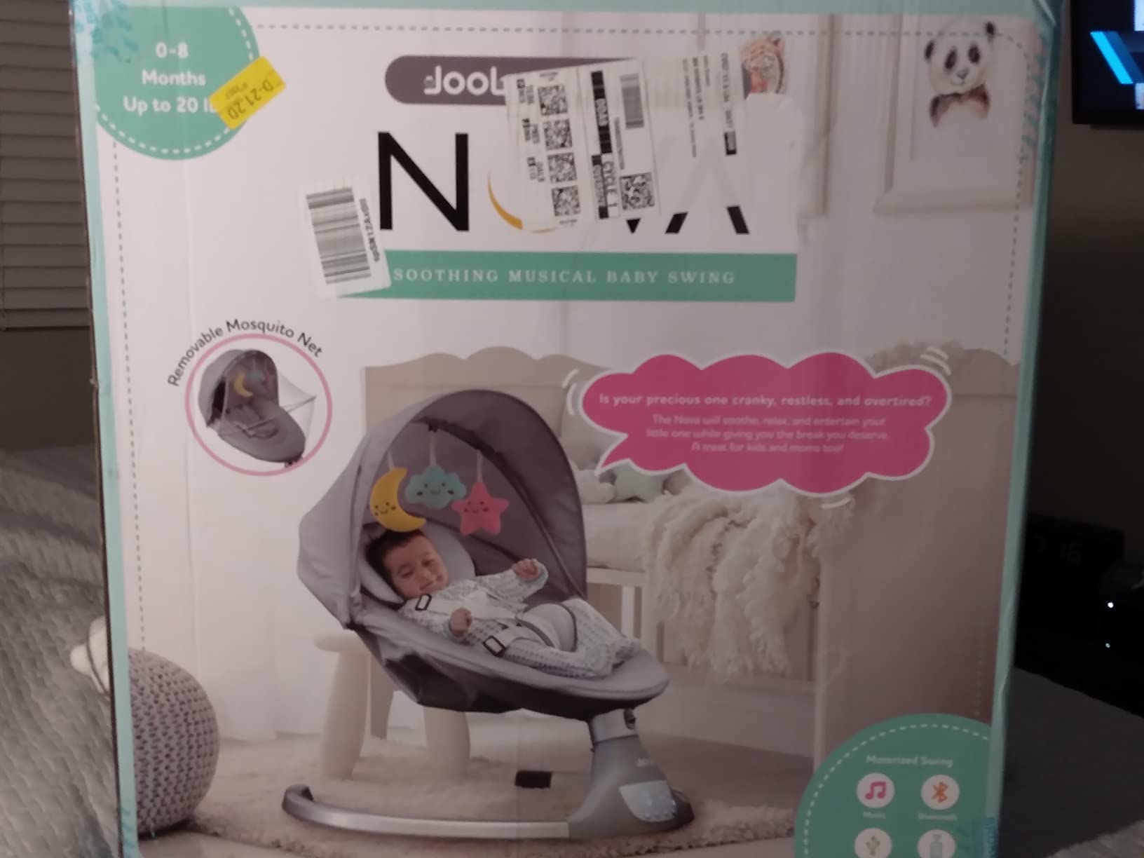 Jool Baby Nova Baby Swing for Infants – Bluetooth Music, Remote (Oatmeal) customer photo 1