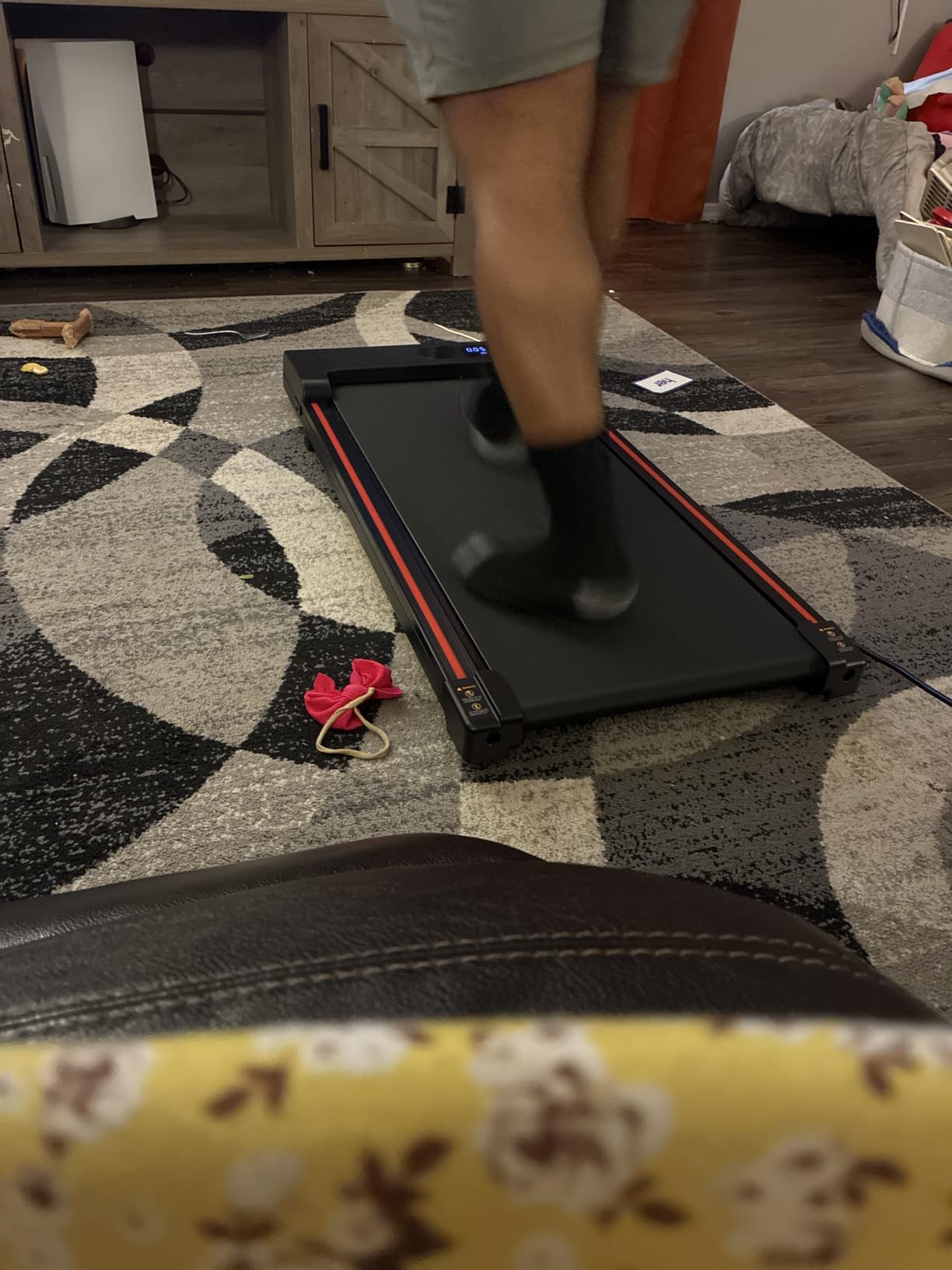 Walking Pad Treadmill for Home - Under Desk Treadmills Portable Mini Compact Walk Pads for Small Spaces Office Indoor Apartment Floor Flat Running Machine with Remote Quiet Lightweight customer photo 2