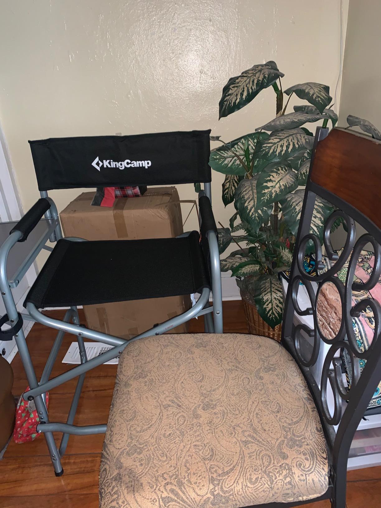 KingCamp Directors Chair, Heavy Duty 400lbs Camping Chair for Adults, Black customer photo 1