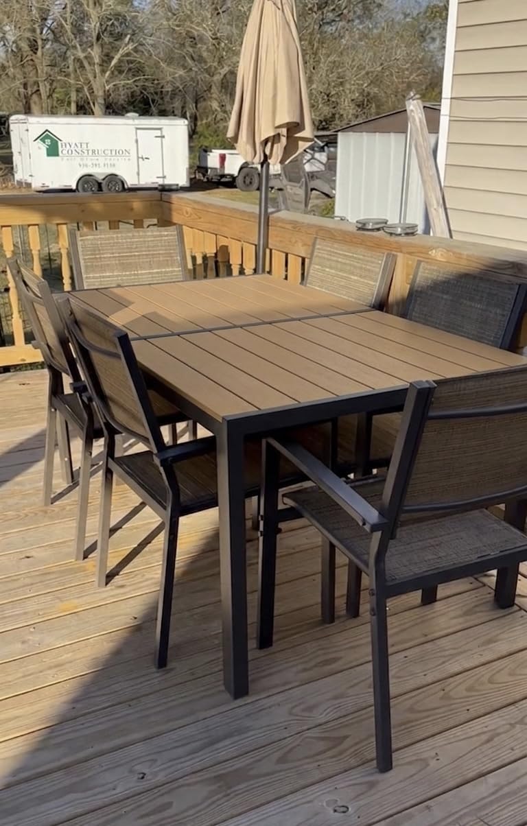 7-Piece Patio Table and Chairs Set for 6, All Weather Patio Dining Sets customer photo 2