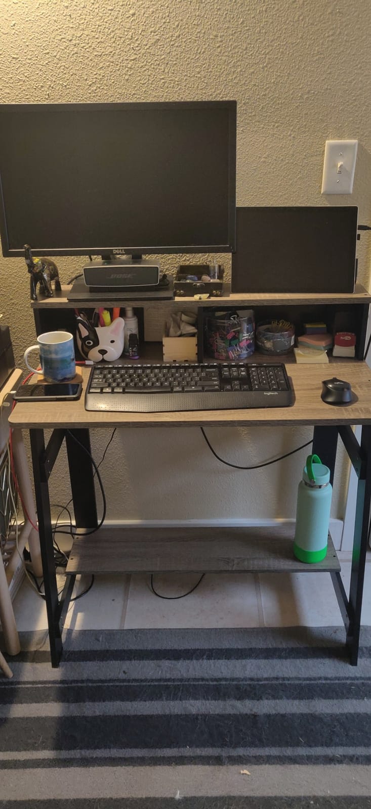 Furinno Jaya Desk, 39.2 Wide Computer Desk with Drawer, Darkwood customer photo 2