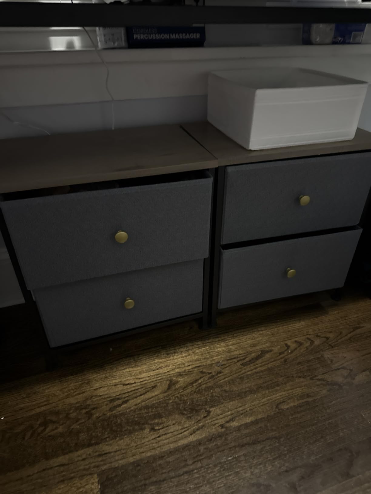 Sweetcrispy Nightstands Set of 2 with 2 Storage Drawer, Small Dresser customer photo 1